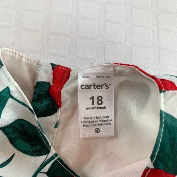 Carter’s Christmas Roses Tulle Petticoat Red Ribbon Dress 18m Holiday Festive - Picture 6 of 8